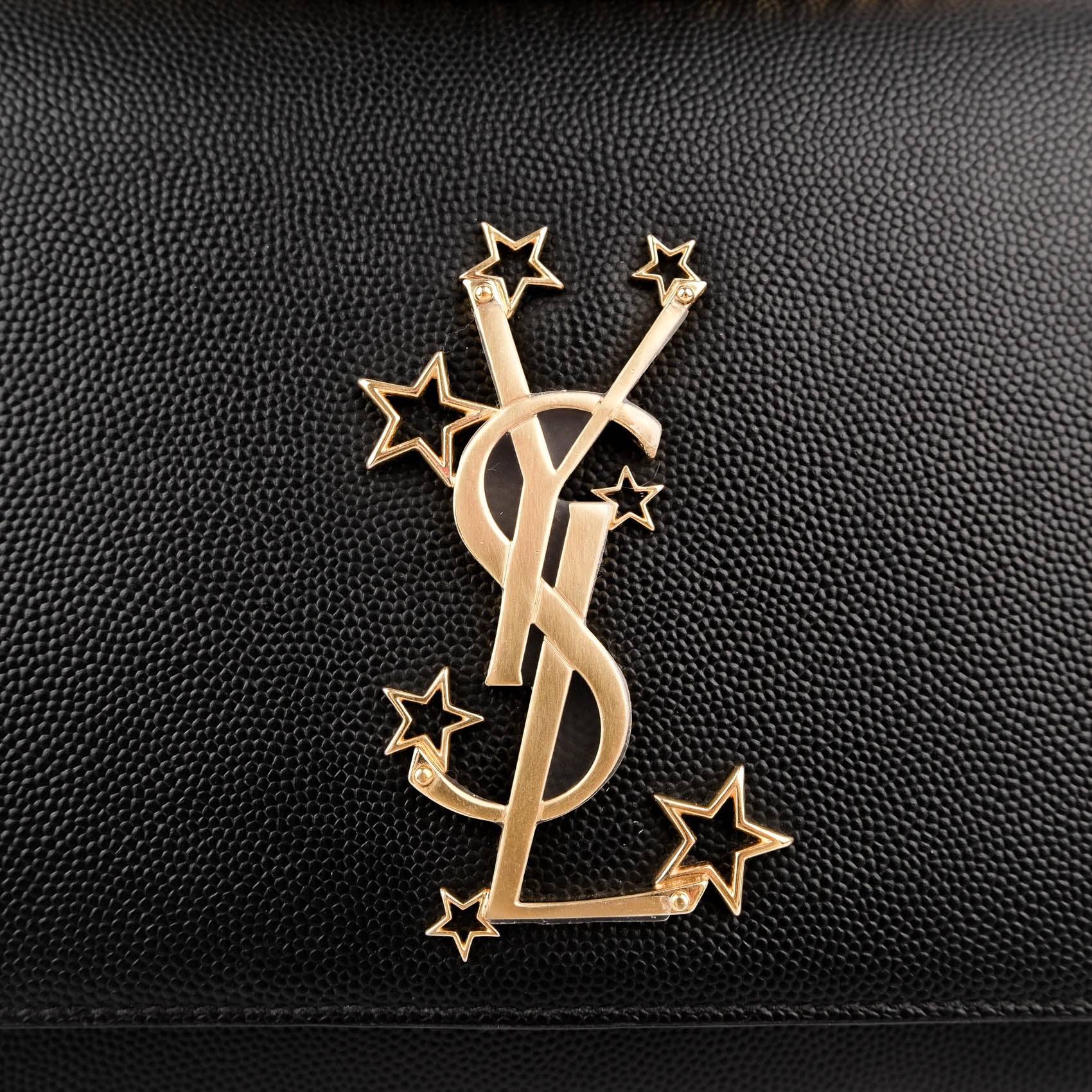Saint Laurent Kate Medium - Star Monogram Black Grain de Poudre