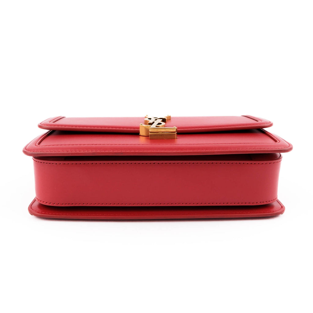 Saint Laurent Paris Solferino Small Shoulder Bag 634305 Smooth Leather Red Gold Hardware
