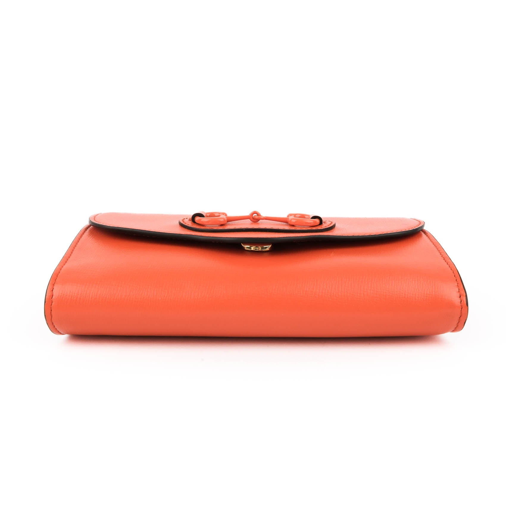 GUCCI Horsebit Mini Shoulder Bag Orange Leather Monochrome 2-Way