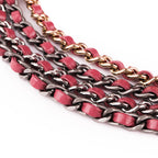 Chanel Gabrielle Small Hobo Bag A91810 Pink Tweed Calfskin Leather Mixed Hardware CC Logo Crossbody Chain Shoulder