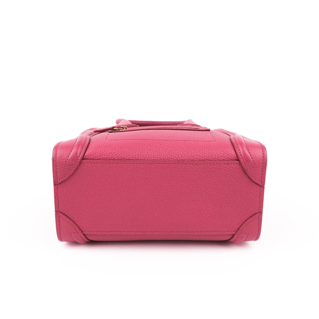 CELINE Nano Luggage Bag in Drummed Calfskin - Pink (2019)