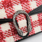 Gucci Dionysus Super Mini Tweed Bag - Red & White Check