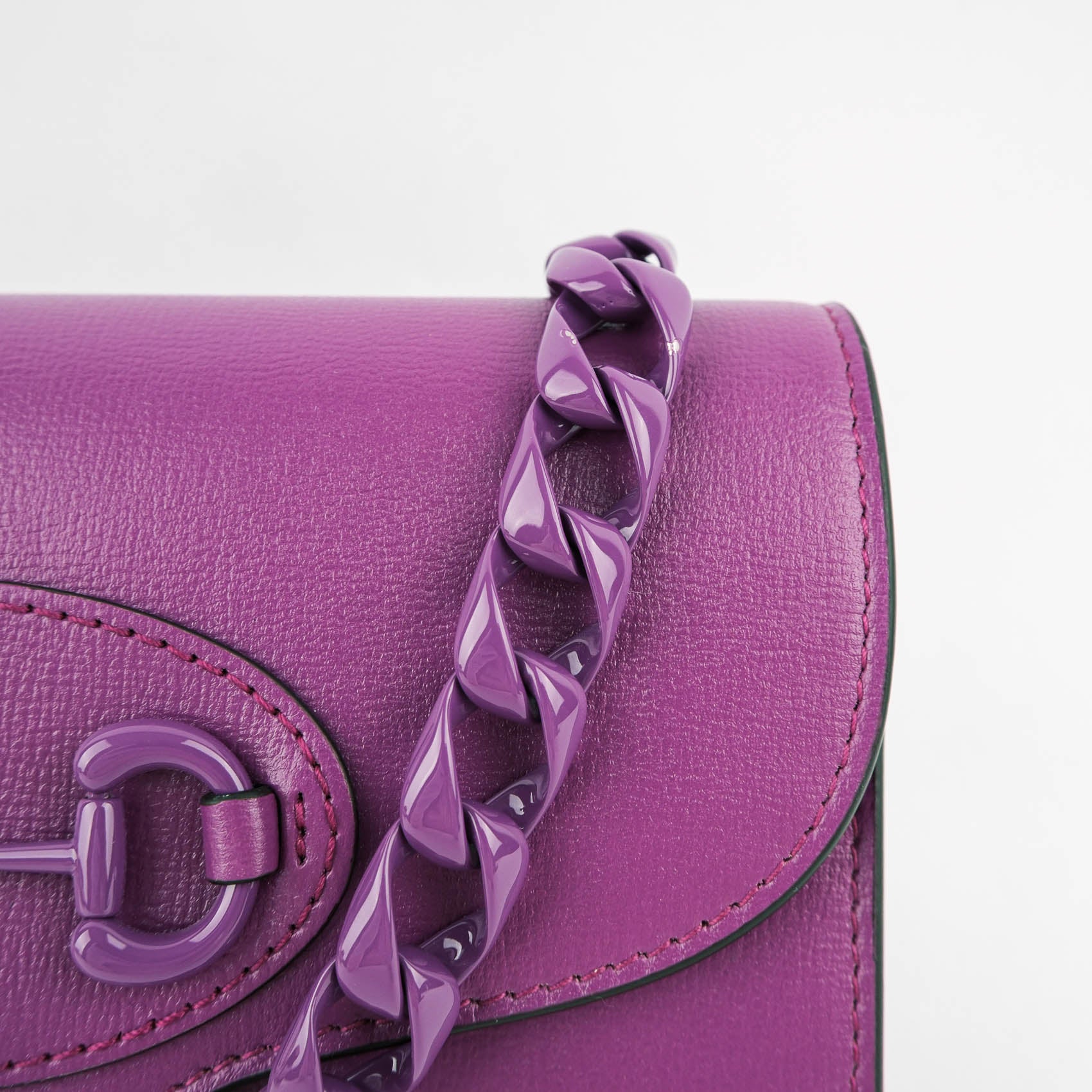Gucci Horsebit 1955 Mini Shoulder Bag in Purple Leather