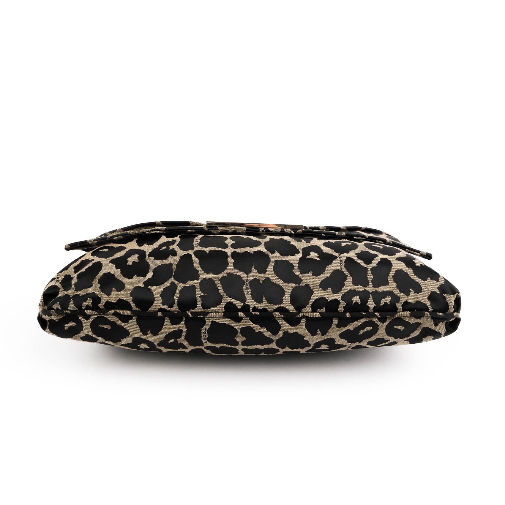 Fendi Large Baguette Leopard Canvas Shoulder Bag with Gold Hardware