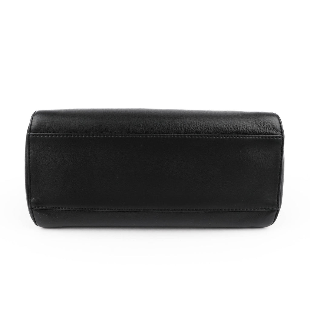 Fendi Peekaboo Mini 2Way Handbag Black Smooth Leather Gold Hardware