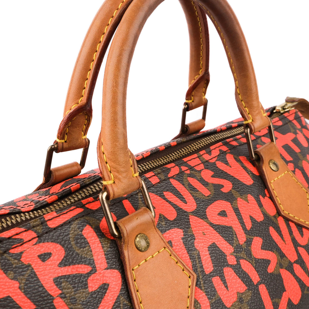 Louis Vuitton Monogram Graffiti Speedy 30 Orange M93705