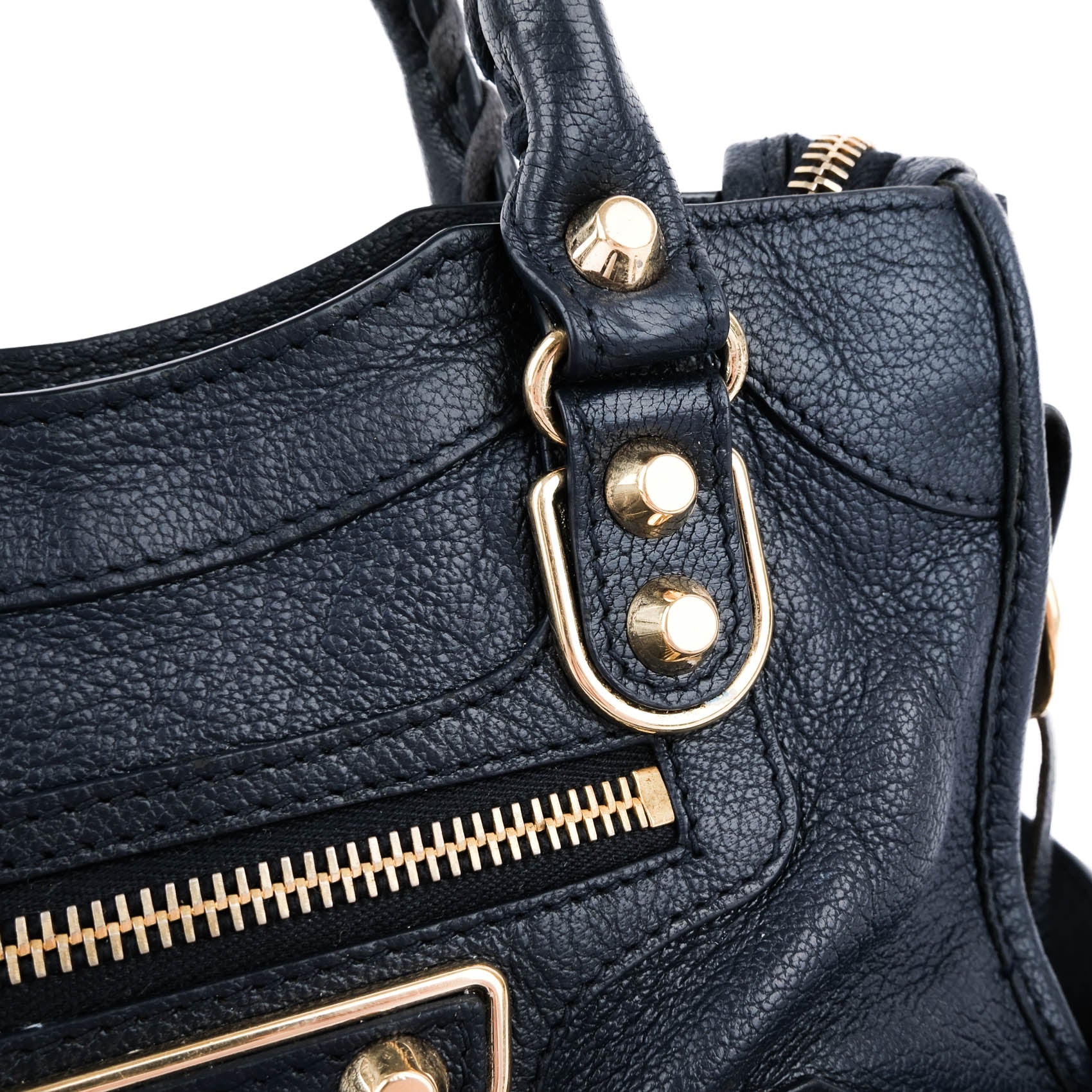 Balenciaga Classic City Mini Navy Leather Shoulder Mini City Crossbody Bag 309544