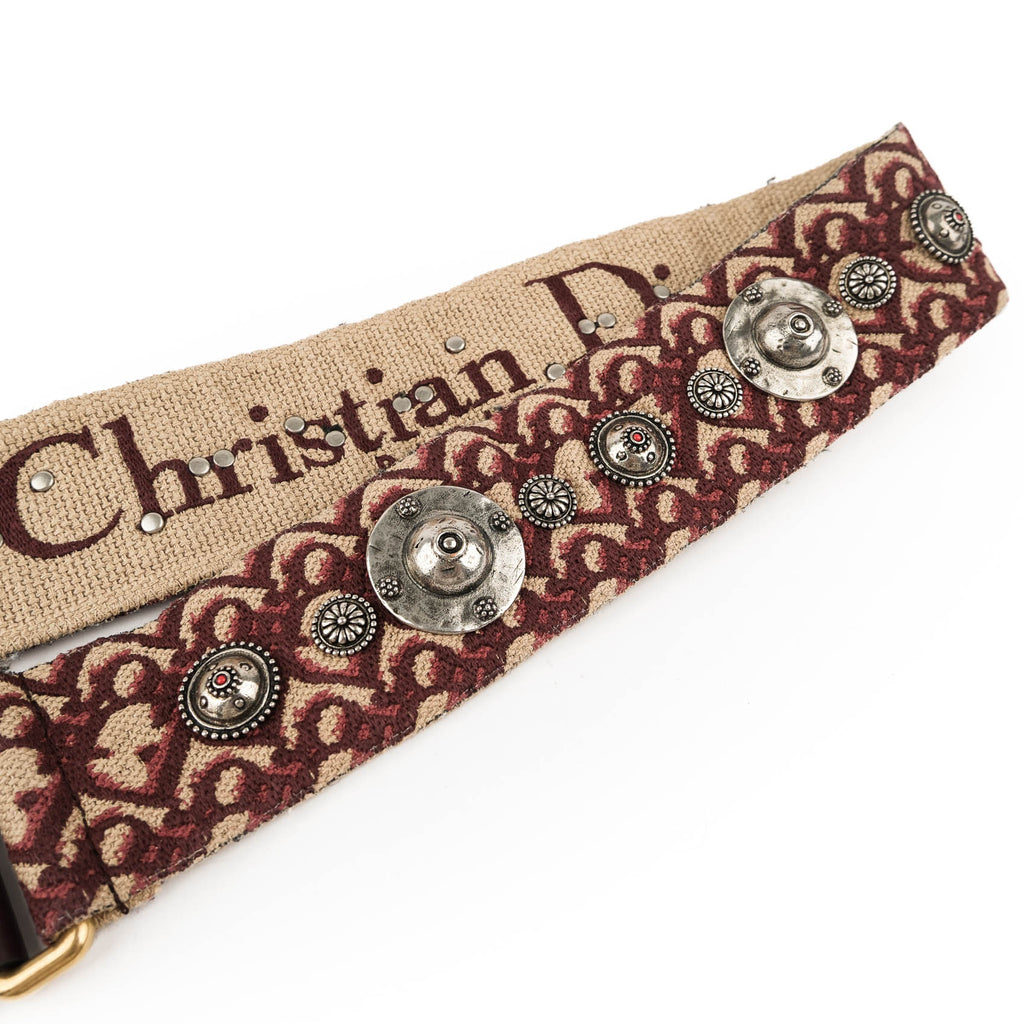 Christian Dior Beaded Saddle Bag with Embroidered Strap