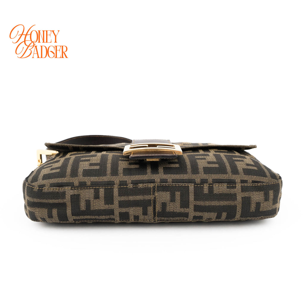 Fendi Vintage Zucca Canvas Baguette Bag - Gold Hardware