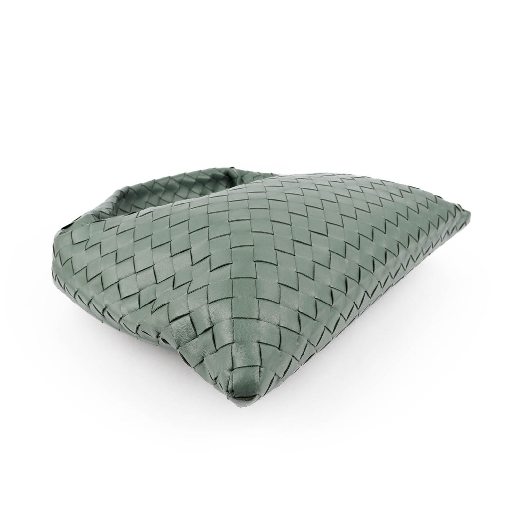 Bottega Veneta Small Hop Bag in Aloe Green Intrecciato Leather