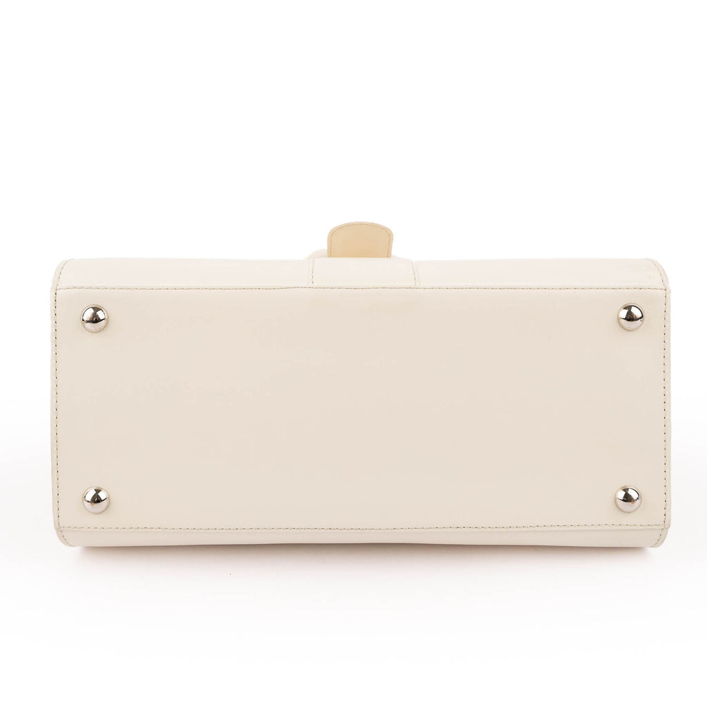 Delvaux Brillant MM (Medium) in White Leather