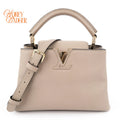 Louis Vuitton Capucines BB Taurillon Leather Galet Gray Gold Hardware Rank A
