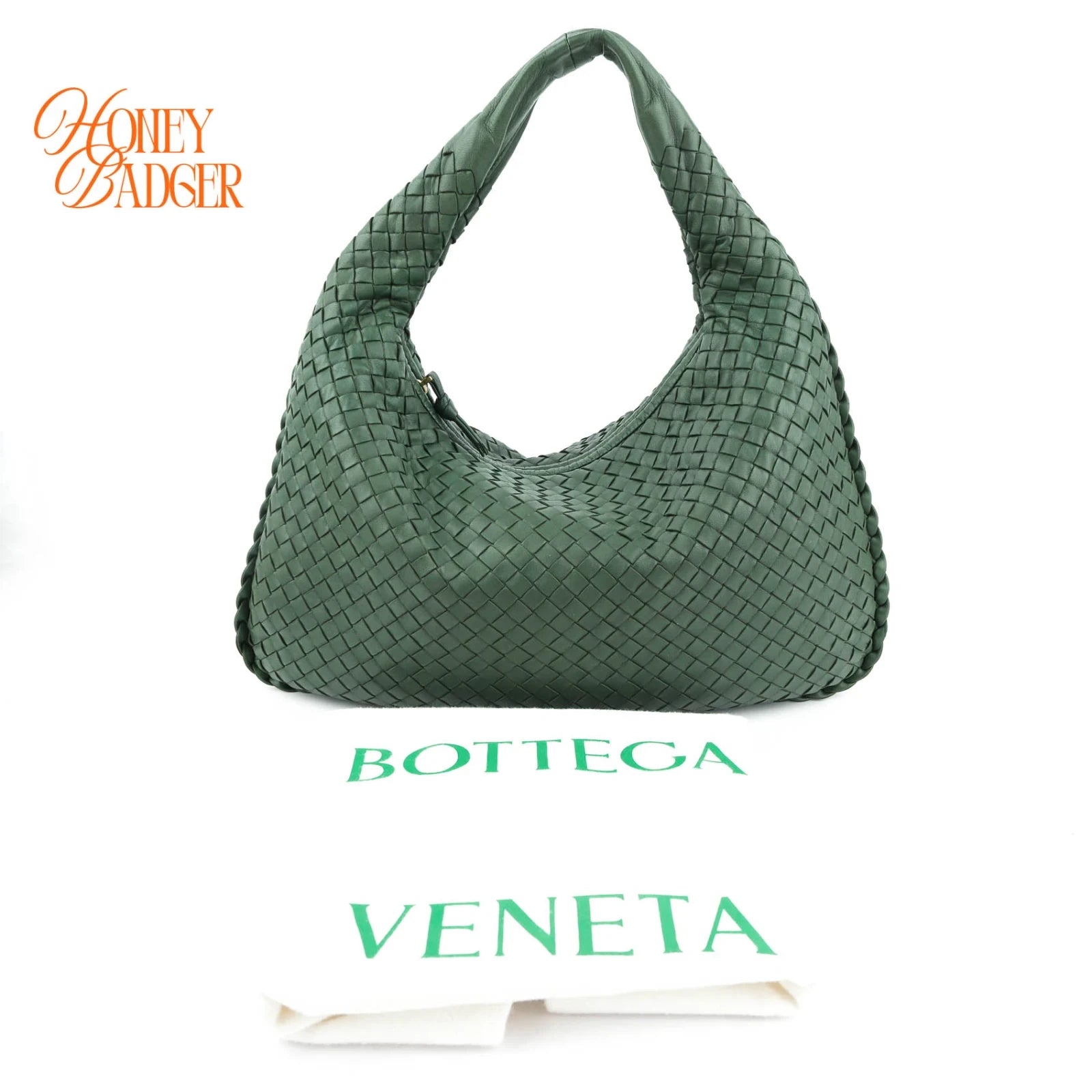 Bottega Veneta Veneta Hobo Intrecciato Leather Green Rank A