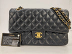 Chanel Matelasse 25 Double Flap Double Chain Leather Black Rank AB
