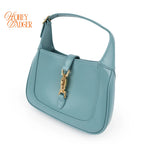 Gucci Jackie 1961 Mini Shoulder Bag Light Blue Leather Gold Hardware 2WAY Bag