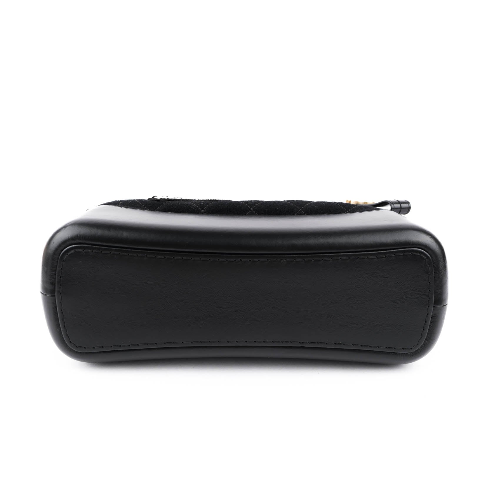 Chanel Medium Gabrielle Hobo Bag in Black Felt and Calfskin