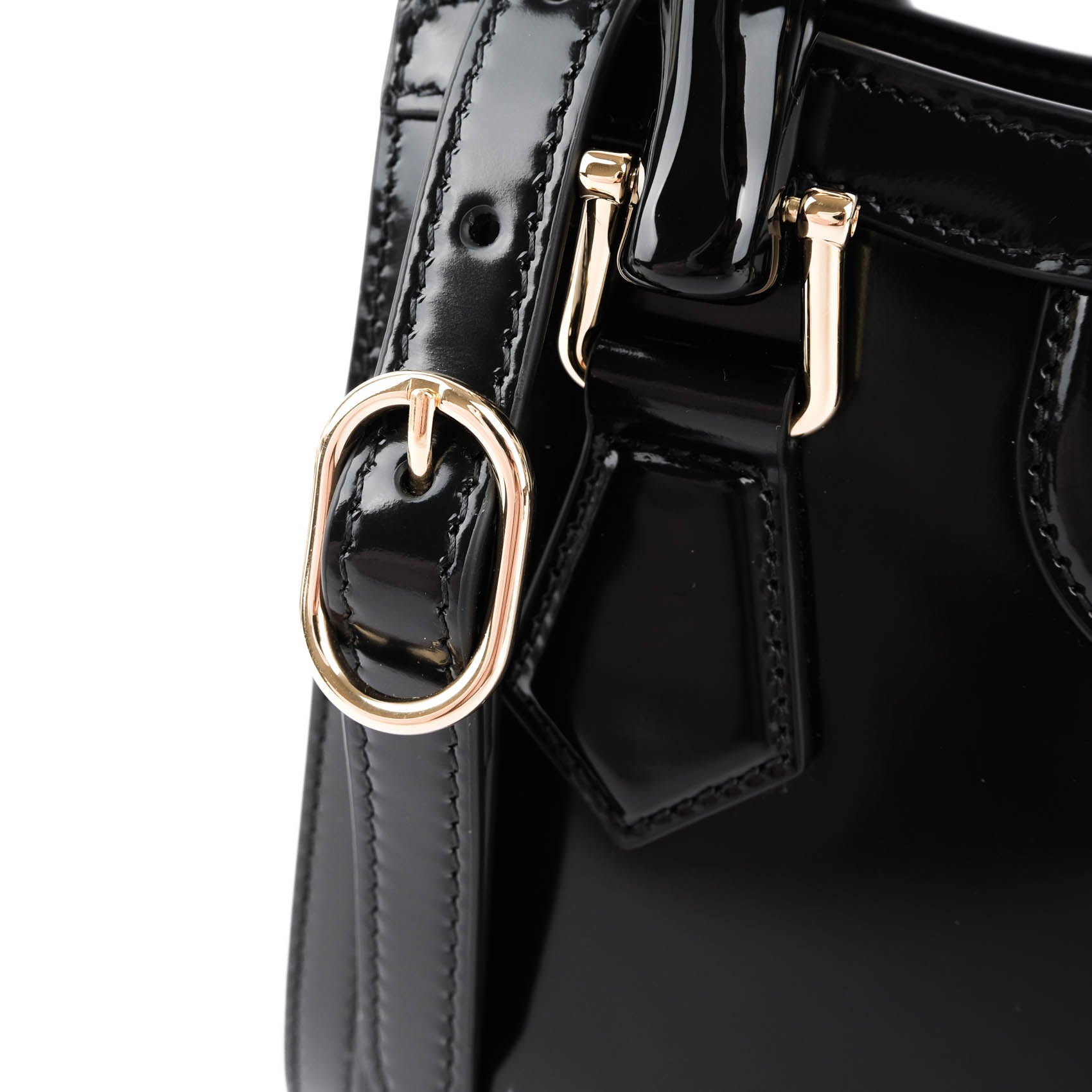 Gucci Diana Mini Bag – Black Patent Leather & Leather Handles