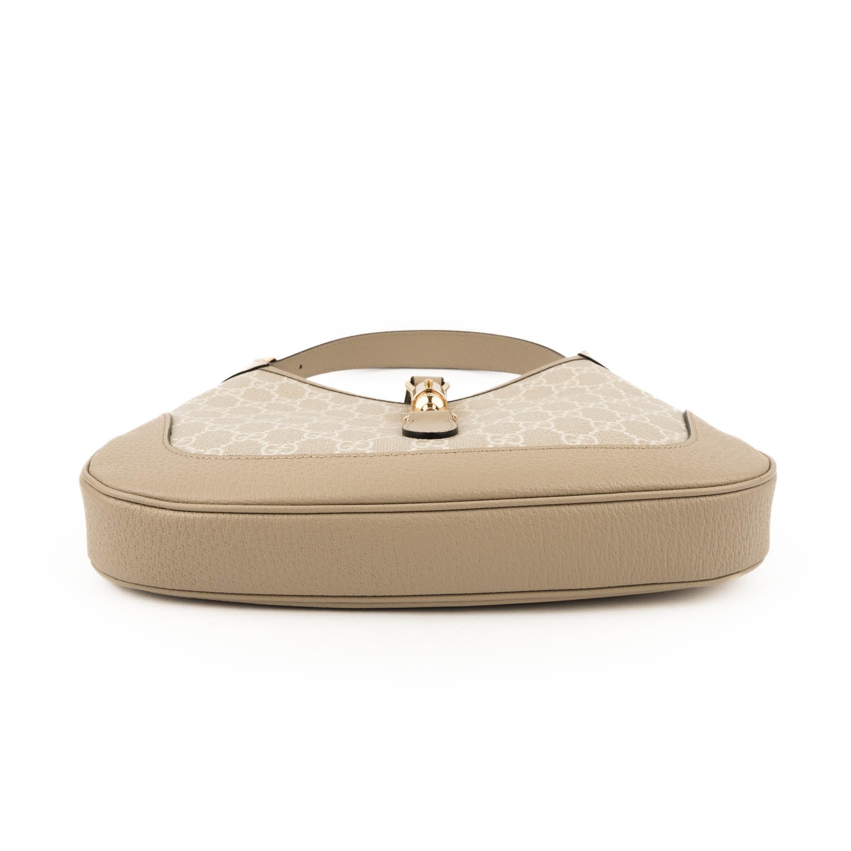 Gucci Jackie 1961 Small Shoulder Bag in Beige & White GG Supreme Canvas