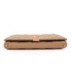 Saint Laurent Paris Becky Leather Chain Wallet in Beige