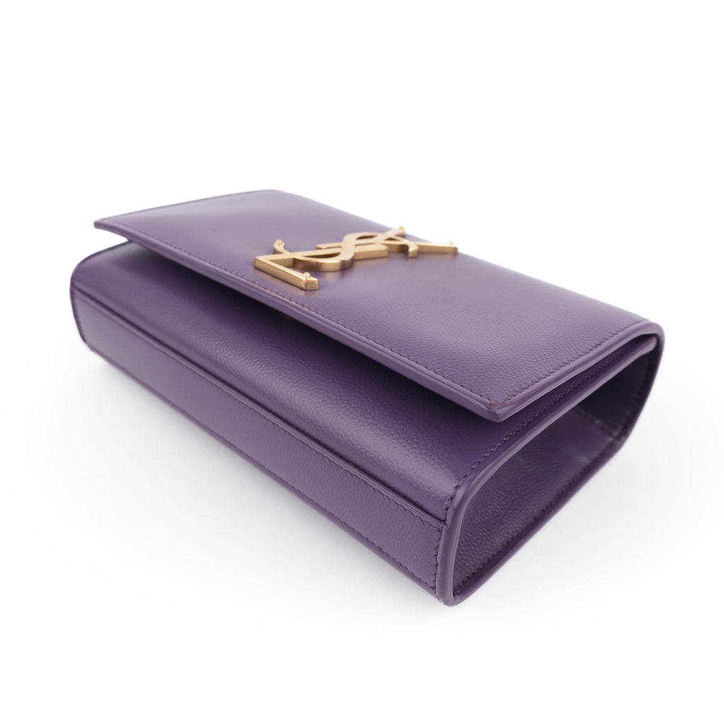 Saint Laurent Small Kate Purple Grained Leather