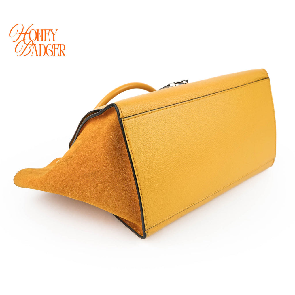 Celine Trapeze Medium 2WAY Handbag | Yellow Suede & Calfskin