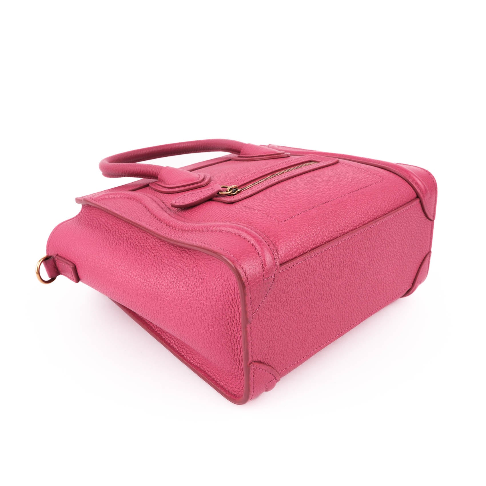 CELINE Nano Luggage Bag in Drummed Calfskin - Pink (2019)