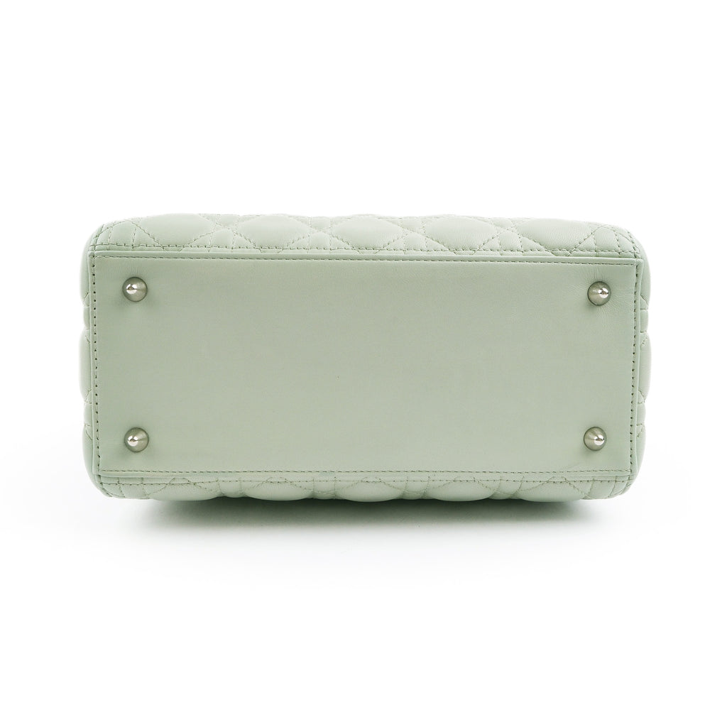 Christian Dior Lady Dior Medium Bag Cannage Lambskin Light Green Leather