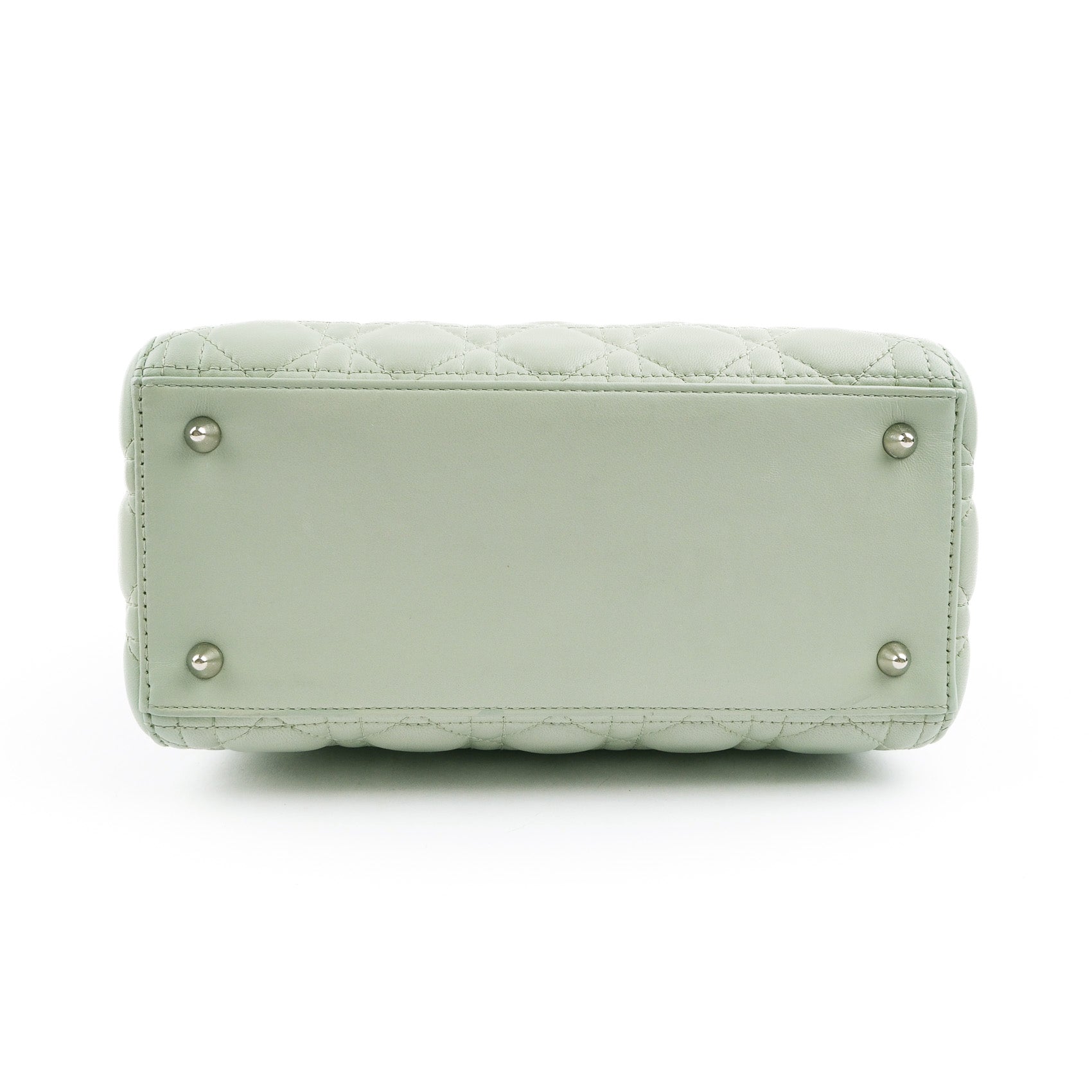 Christian Dior Lady Dior Medium Bag Cannage Lambskin Light Green Leather