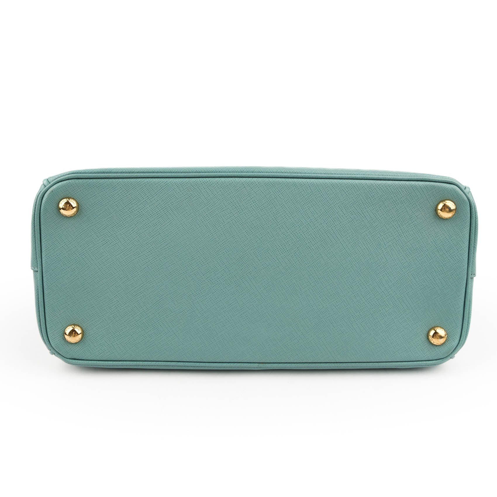 Prada Galleria Medium Saffiano Leather 2-Way Handbag Light Blue Gold Hardware
