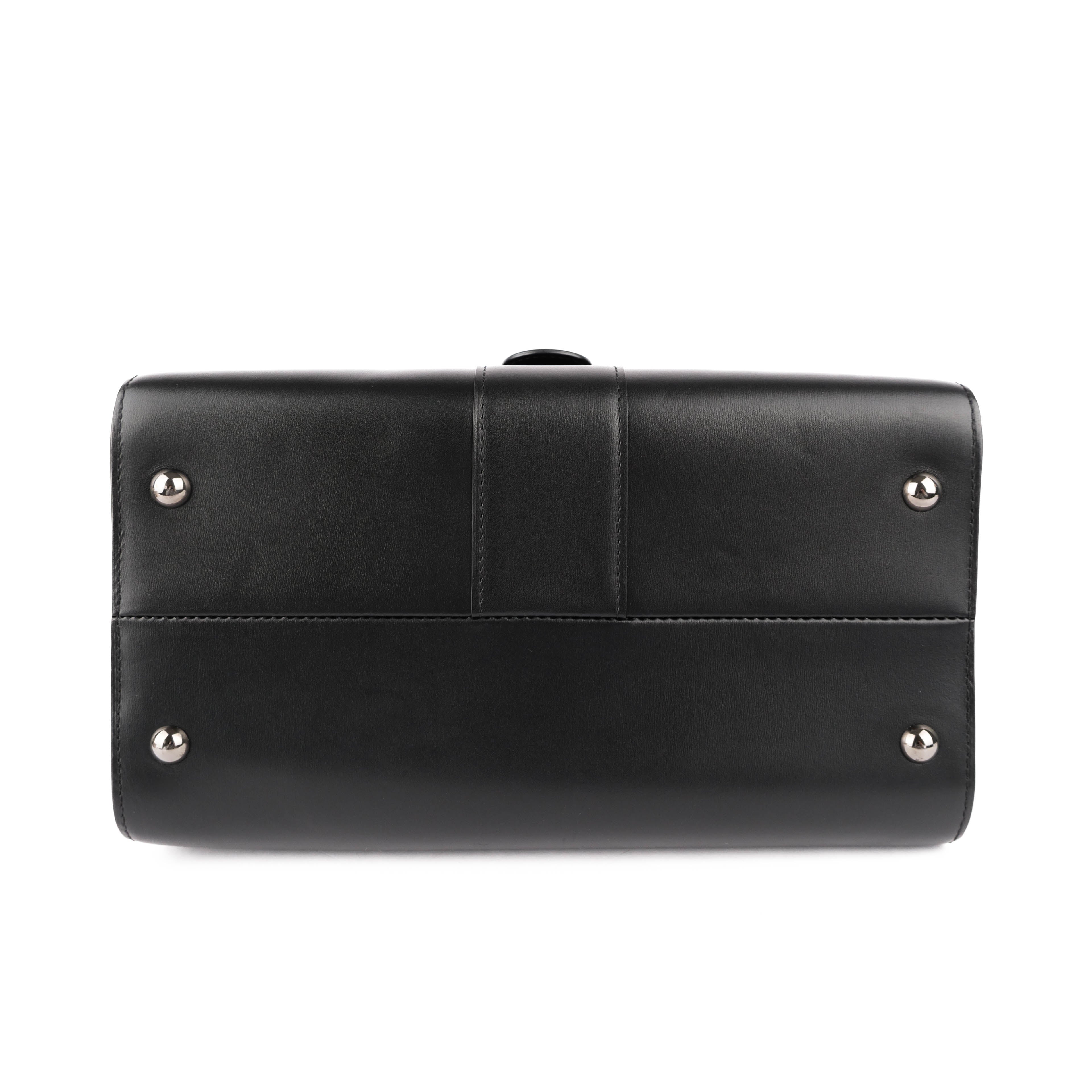 Delvaux Brillant MM L'Humour Handbag - Black Box Calf Leather