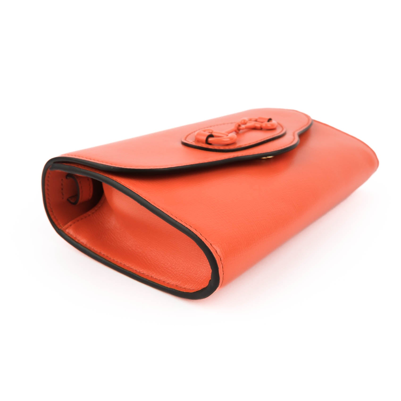 GUCCI Horsebit Mini Shoulder Bag Orange Leather Monochrome 2-Way
