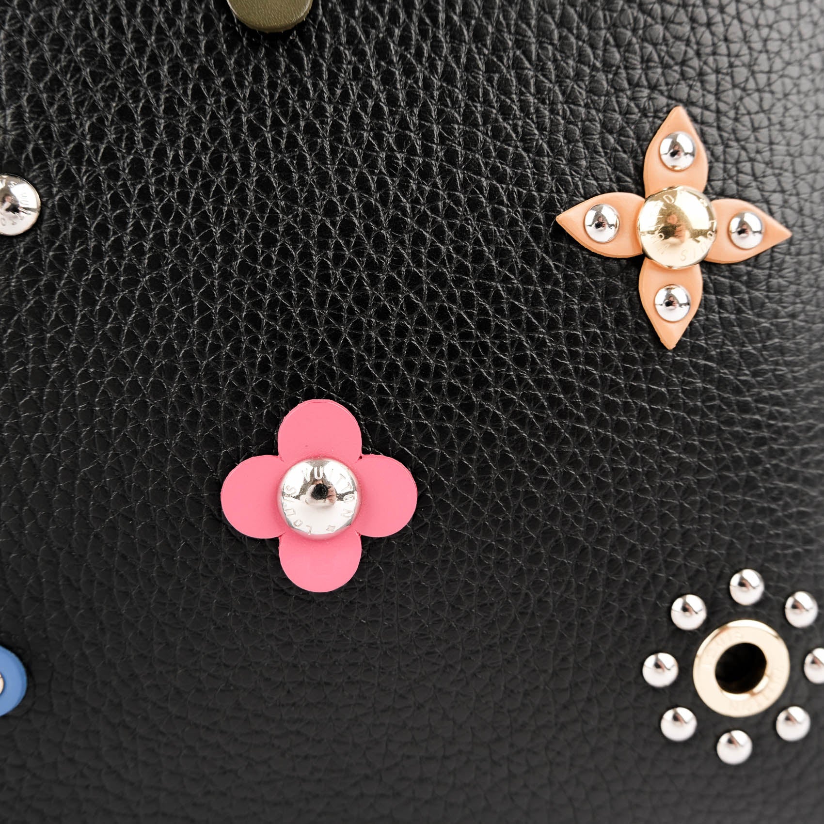 Louis Vuitton Capucines PM M54311 Black Taurillon Leather Monogram Flower Studs 2-Way Handbag RFID