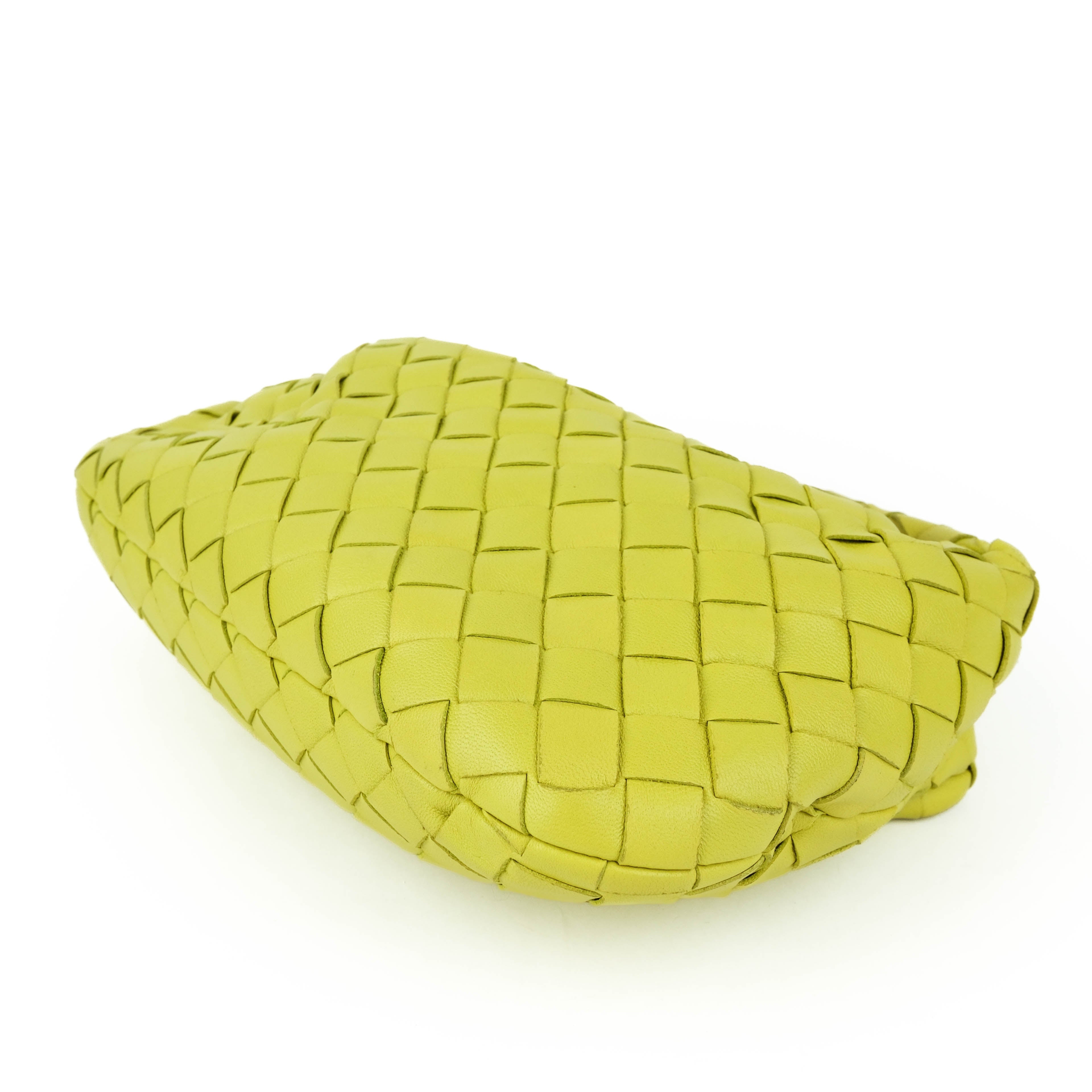 Bottega Veneta Mini Jodie Bag 72750 Intrecciato Leather Handbag Yellow-Green