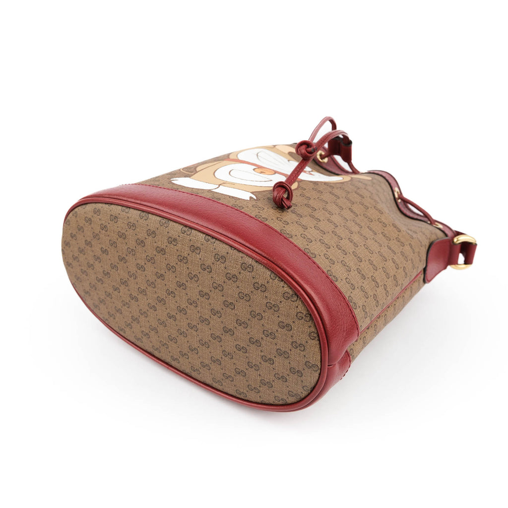 Gucci x Doraemon Limited Edition Mini Bucket Bag GG Supreme Canvas Red 647801