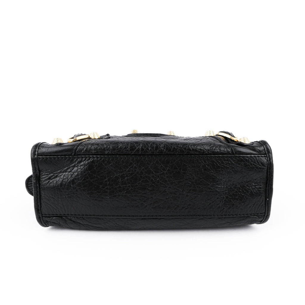 Balenciaga Classic City Mini with Giant 12 Gold Hardware (Black Lambskin)