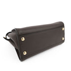 Fendi Peekaboo Mini 2way Handbag Smooth Leather Dark Brown Gold Hardware 8BN244