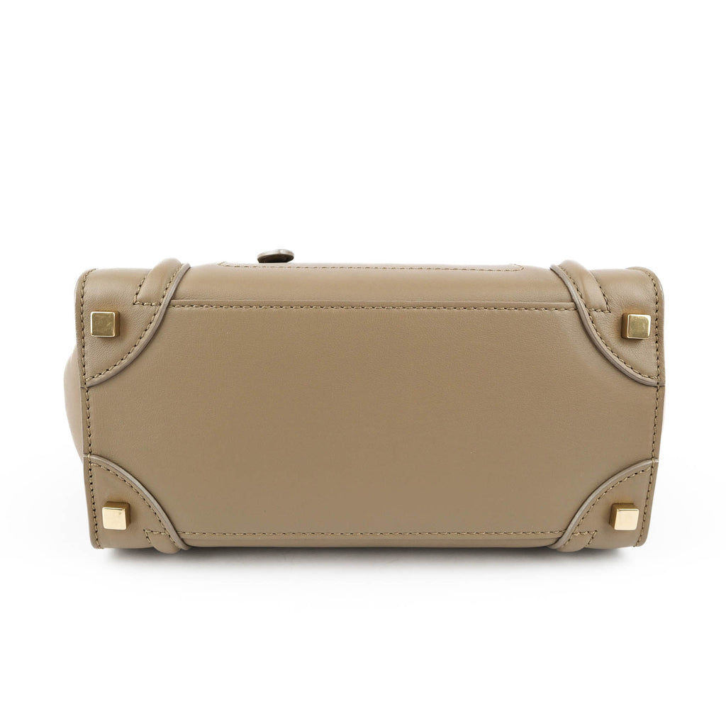 Celine Medium Luggage Tote - Taupe Smooth Leather Gold Hardware