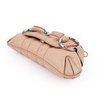 Gucci Horsebit 1955 Small Chain Shoulder Bag Quilted Leather Beige Silver Hardware