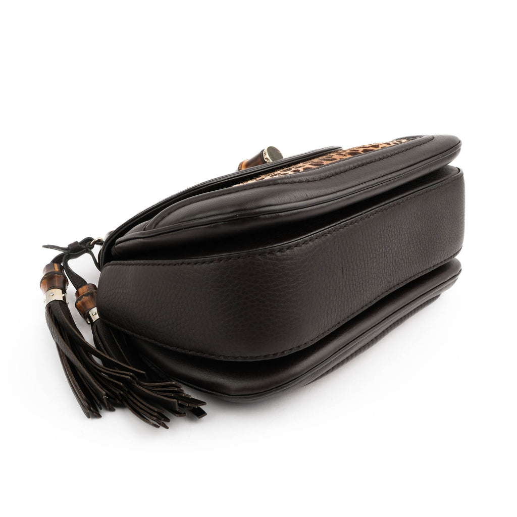 Gucci Bamboo Leopard Hair-Calf 2WAY Top Handle Bag