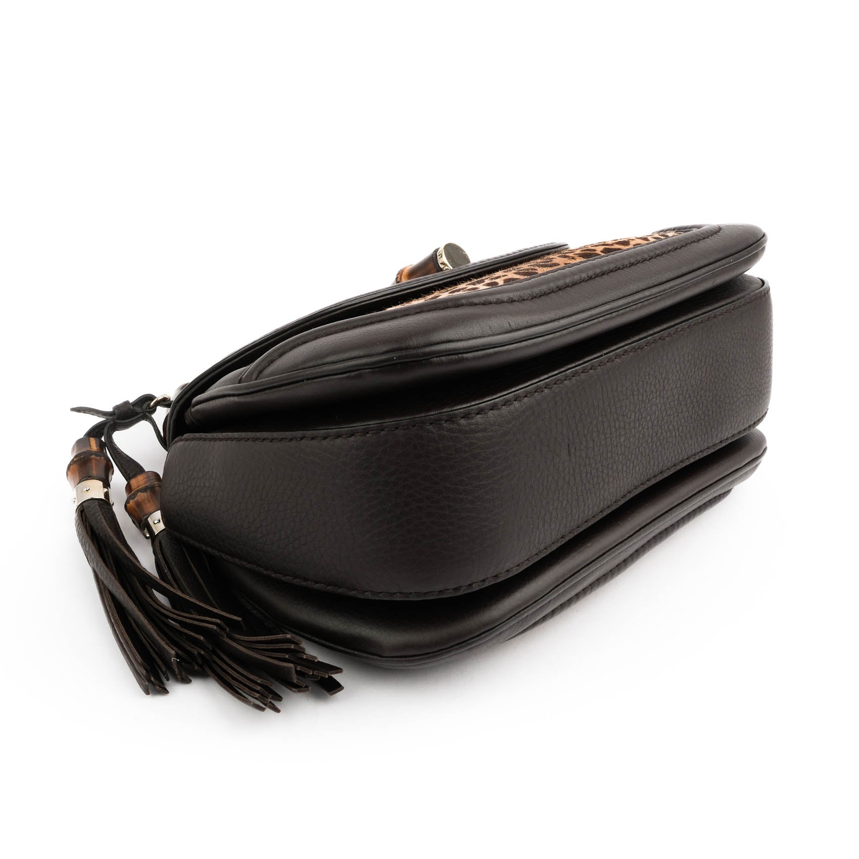 Gucci Bamboo Leopard Hair-Calf 2WAY Top Handle Bag