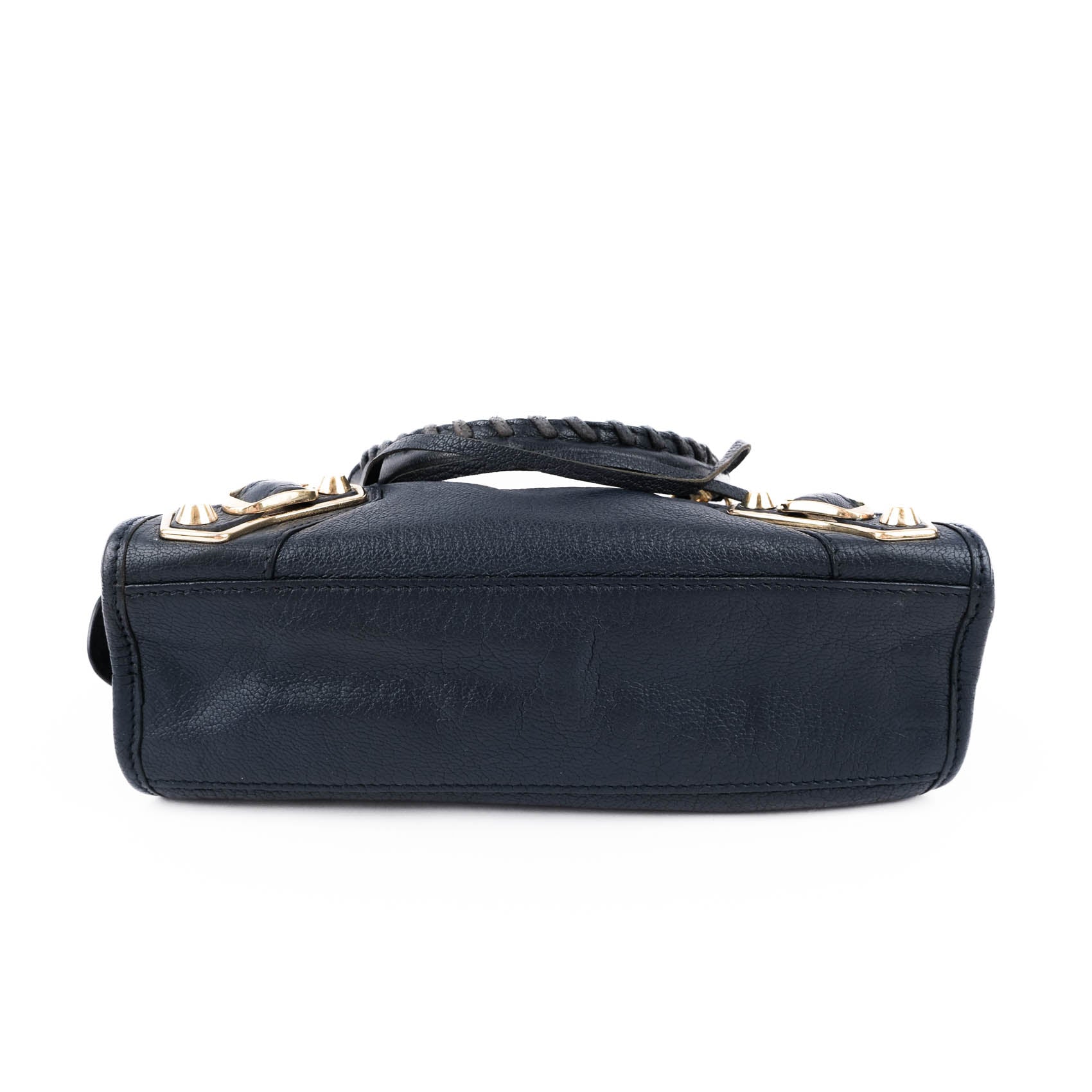 Balenciaga Classic City Mini Navy Leather Shoulder Mini City Crossbody Bag 309544