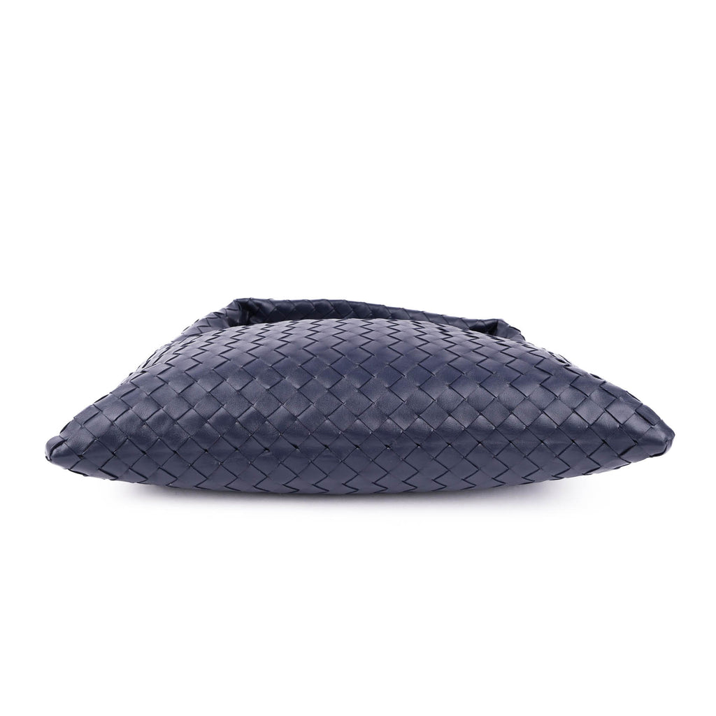 Bottega Veneta Medium Hop Intrecciato Leather Hobo Bag - Navy