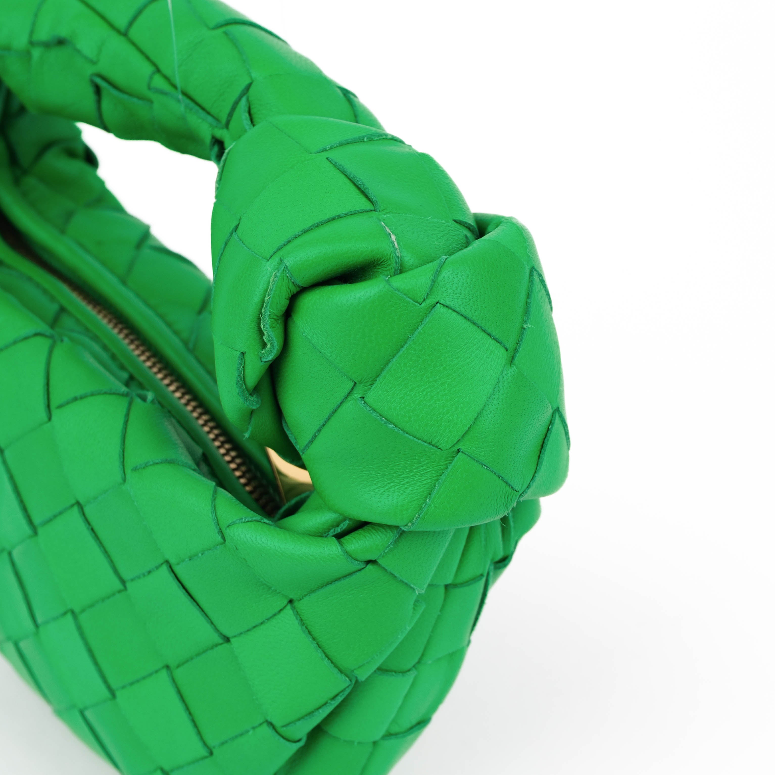 Bottega Veneta Mini Jodie Intrecciato Leather Handbag – Green