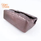 Chanel Classic Flap Jumbo Lambskin Metallic Grey Purple Rank AB