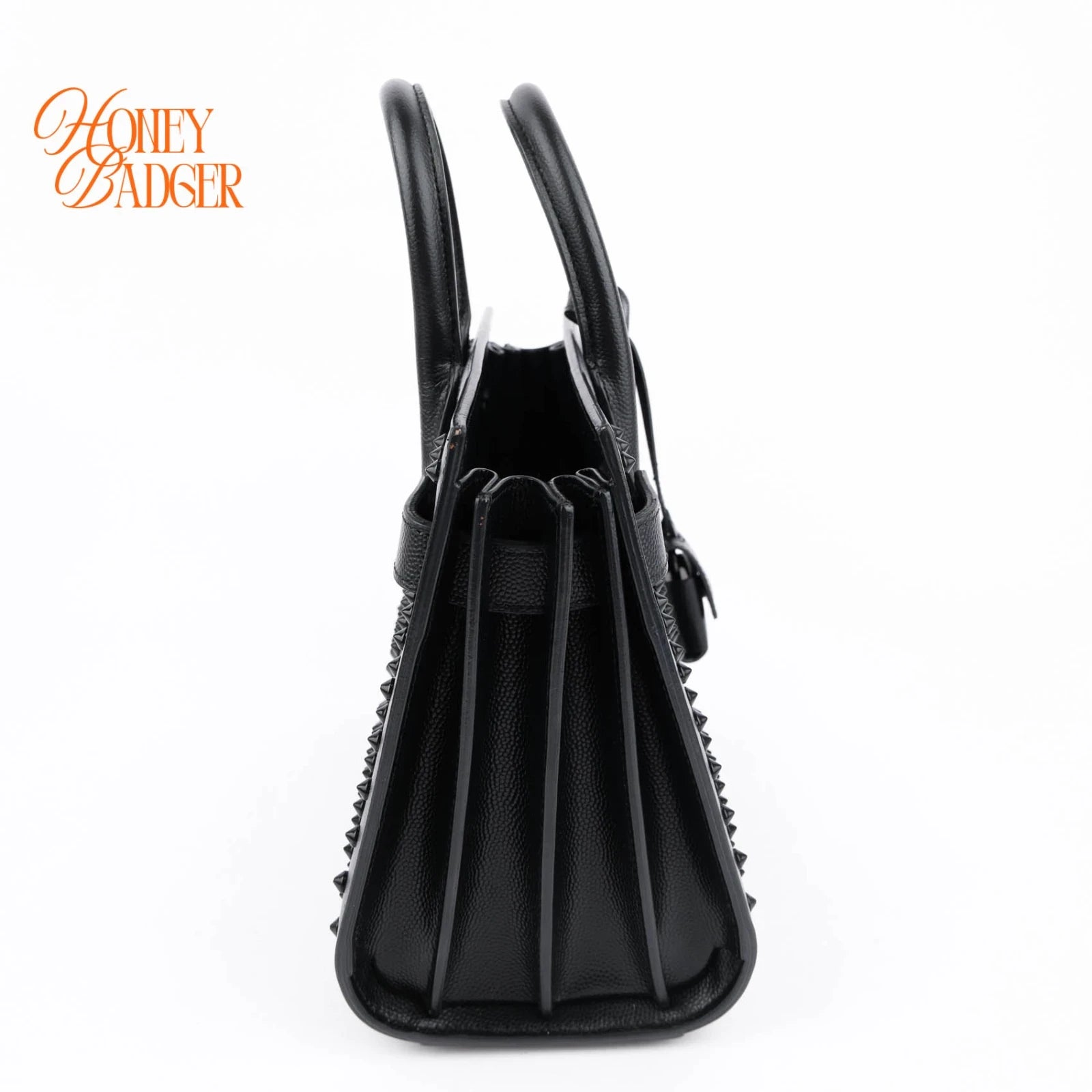 Saint Laurent Sac de Jour Nano Studded Leather Black Rank A