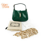 Gucci Jackie 1961 Mini Chain Shoulder Bag Green Patent Leather 699651