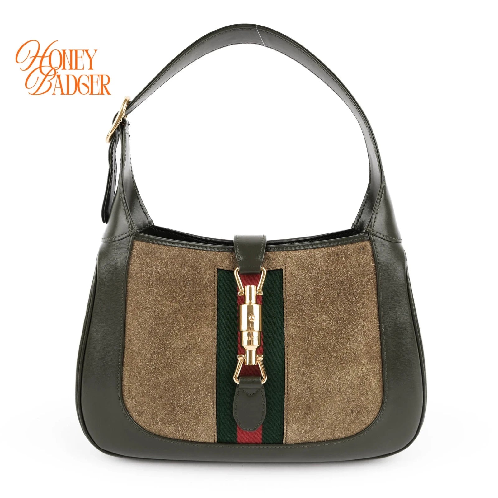 Gucci Jackie 1961 Medium in olive suede, Grade S condition