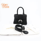 Delvaux Brillant Mini Grained Leather Black Silver Hardware Rank A
