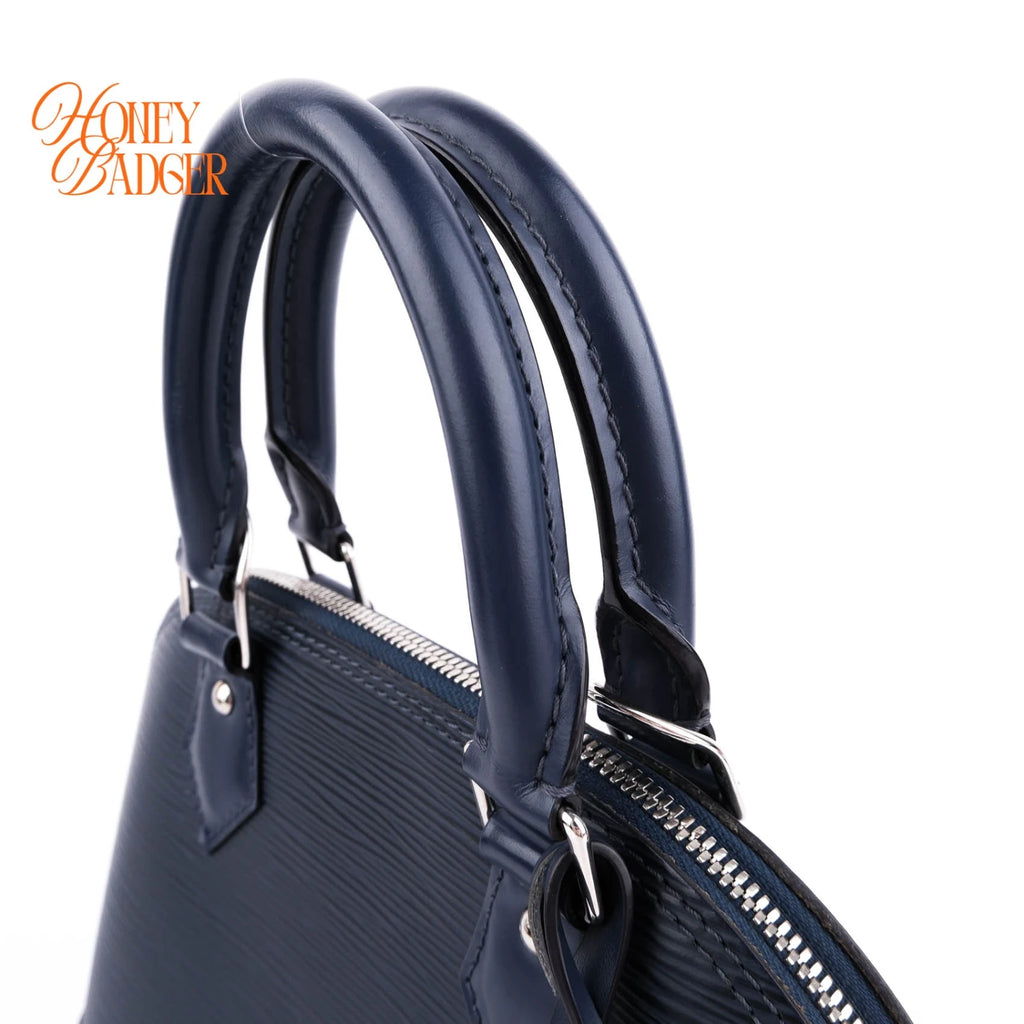 Louis Vuitton Alma BB Epi Leather Indigo Blue Silver Hardware Rank A