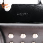Saint Laurent Sac de Jour Nano Studded Black Leather 2Way Bag M1763 Rank A
